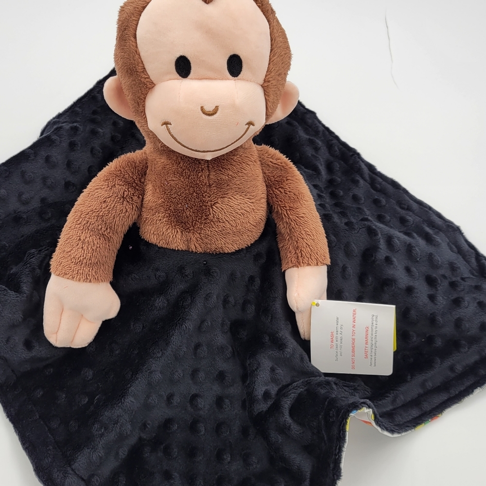 Lovey  Curious Monkey Plush Security Blanket for kids Lovey Plush blanket